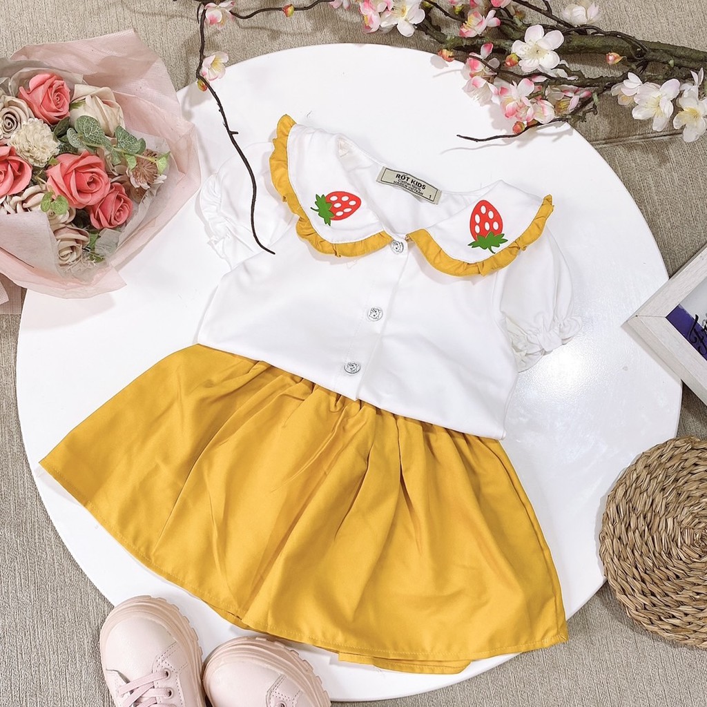 Set váy trái dâu bé gái -