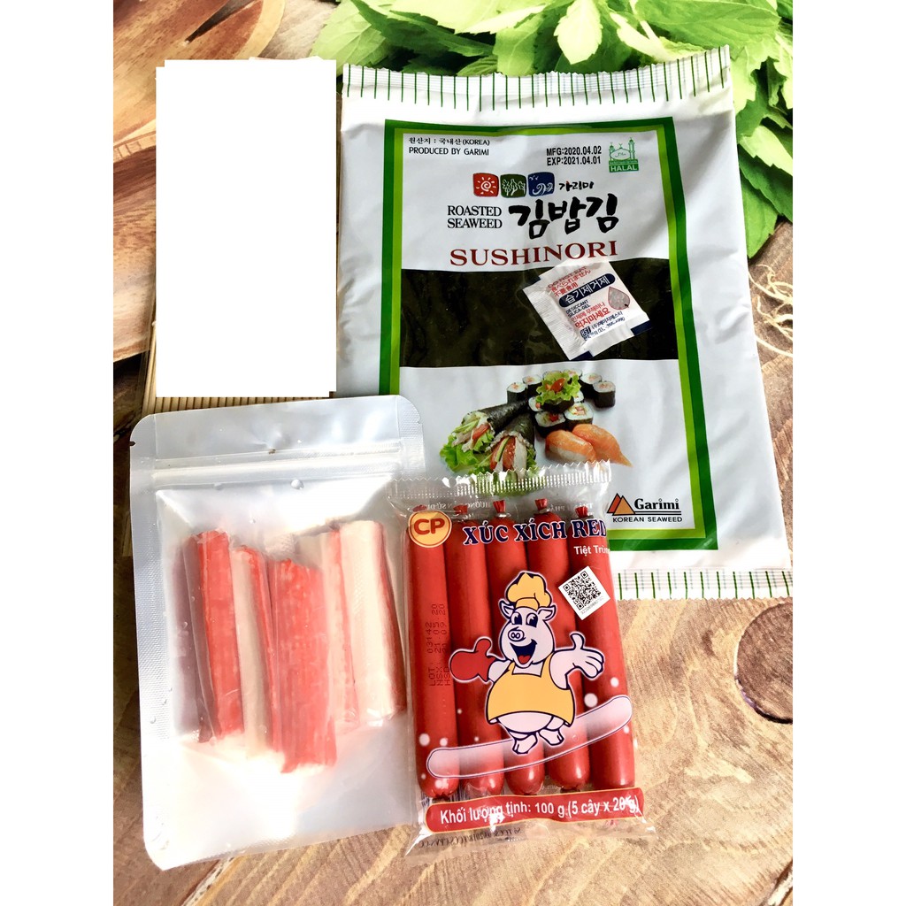 COMBO GIMBAP RONG BIỂN 10 LÁ +THANH CUA + XÚC XÍCH