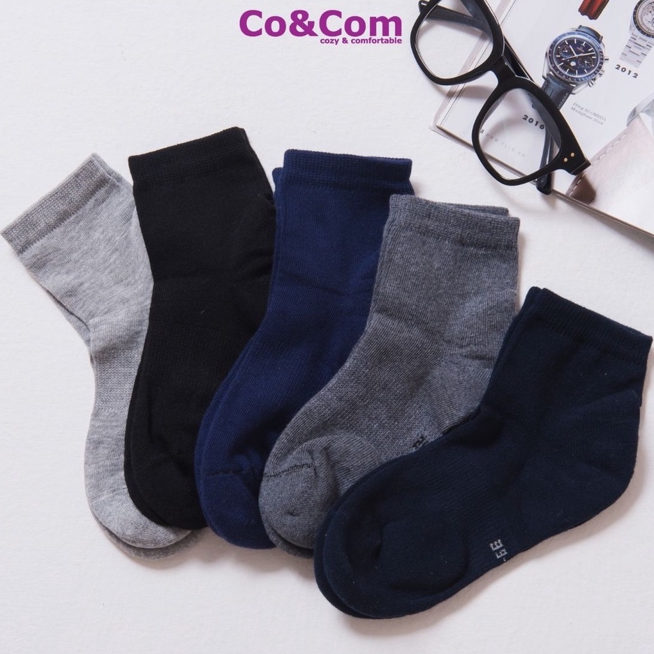 Tất Nam Cổ Thấp Cao Cấp Chống Hôi Chân Co&amp;Com Gót Lót Lông Khử Mùi Chống Trượt DPTN02
