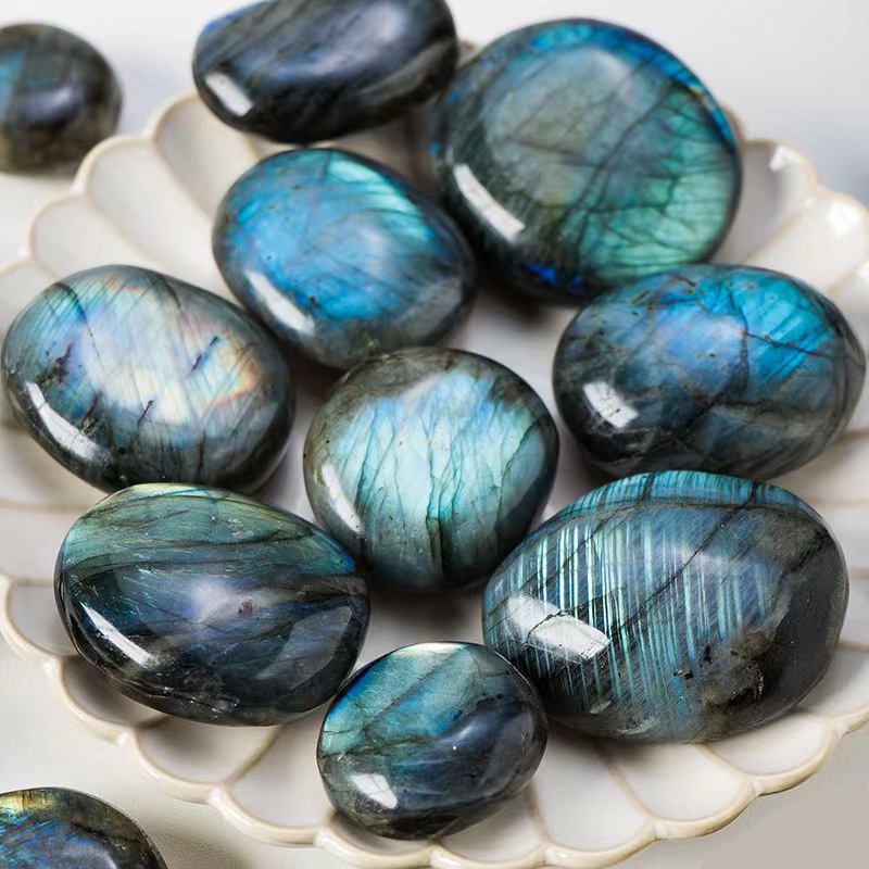 Đá cọ pha lê labradorite tự nhiên đá thật đèn flash mạnh đá quý màu xanh mặt trăng giảm căng thẳng lo lắng đá chữa bệnh năng lượng pha lê trang trí quà tặng cho phụ nữ