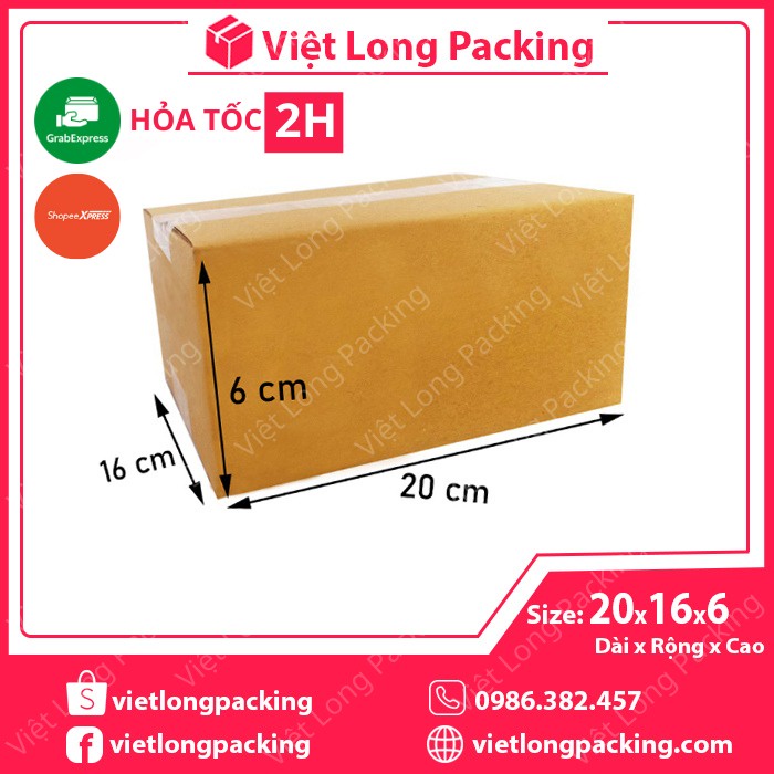 20x16x6 Hộp Carton Đóng Gói Hàng - Thùng Giấy COD