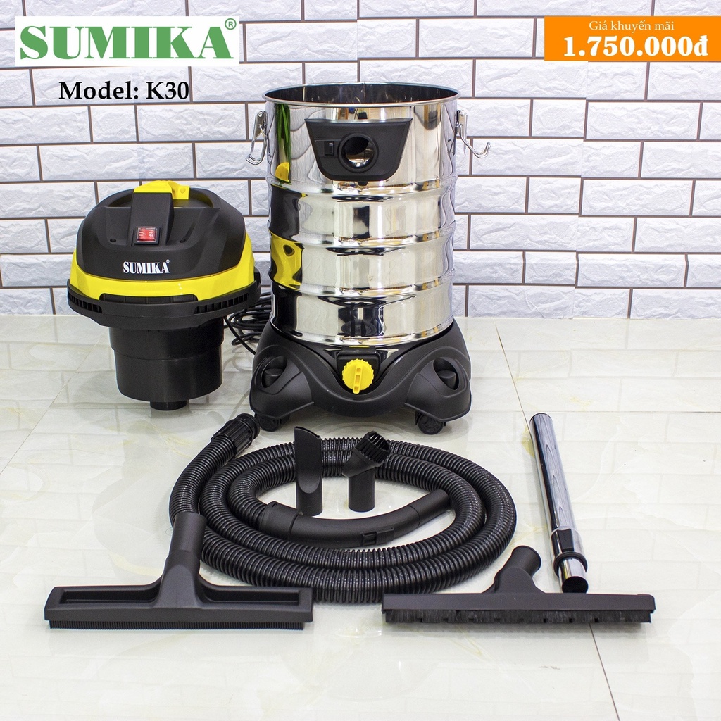 4 Mẫu Máy hút bụi công nghiệp Sumika K20,K20A,K30,K50 - 1500W-1600W-1800W (Hút khô và hút nước thổi) bảo hành 1 năm