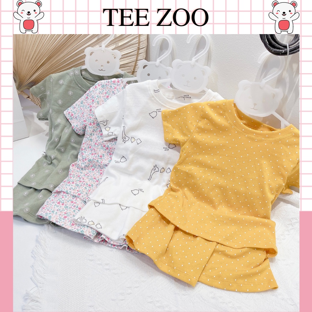 Set bộ quần áo cho bé TEEZOO hình ngộ nghĩnh chất liệu cotton dành cho trẻ em từ 8kg đến 18kg QA19