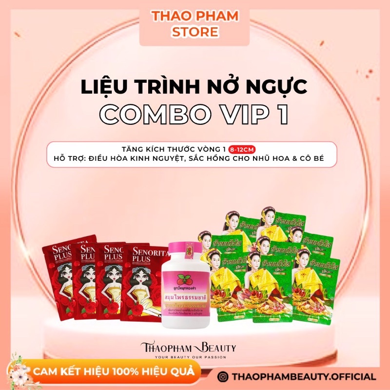 Combo siêu nở ngực VIP 1 tăng vòng 1 từ thảo dược, tăng size ngực hiệu quả – Thảo Phạm Beauty