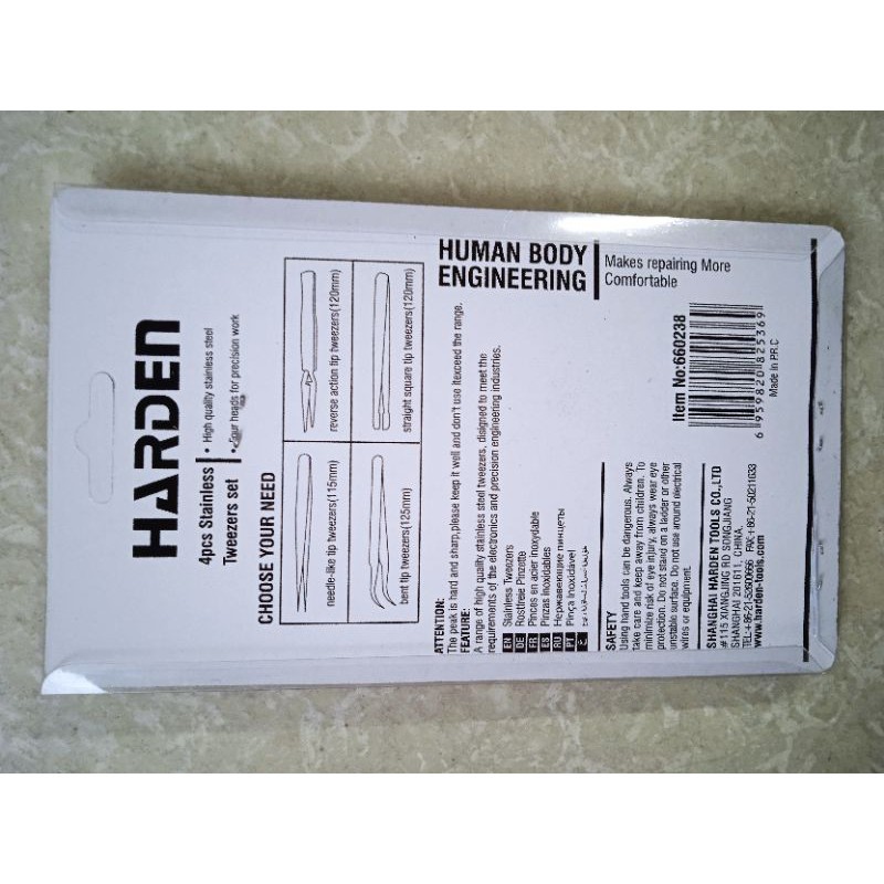 BỘ DỤNG CỤ GẮP LINH KIỆN 4 CHI TIẾT HARDEN