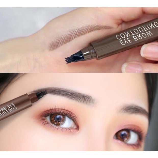 Bút Kẻ Lông Mày Phẩy Sợi 4D Chống Nước Lâu Trôi