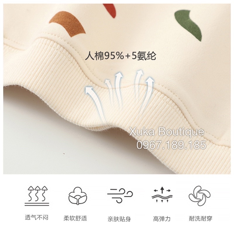 Bộ Quần Áo Cho Bé 0-4 Tuổi Style Hàn Quốc Dài Tay Thu Đông Chất Nỉ Da Cá Cao Cấp Mềm Đẹp Xuka Boutique