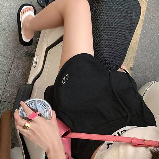 Quần Short Thể Thao Lưng Cao Ống Rộng Thời Trang Mùa Hè Hàn Quốc Hàng Mới Dành Cho Nữ