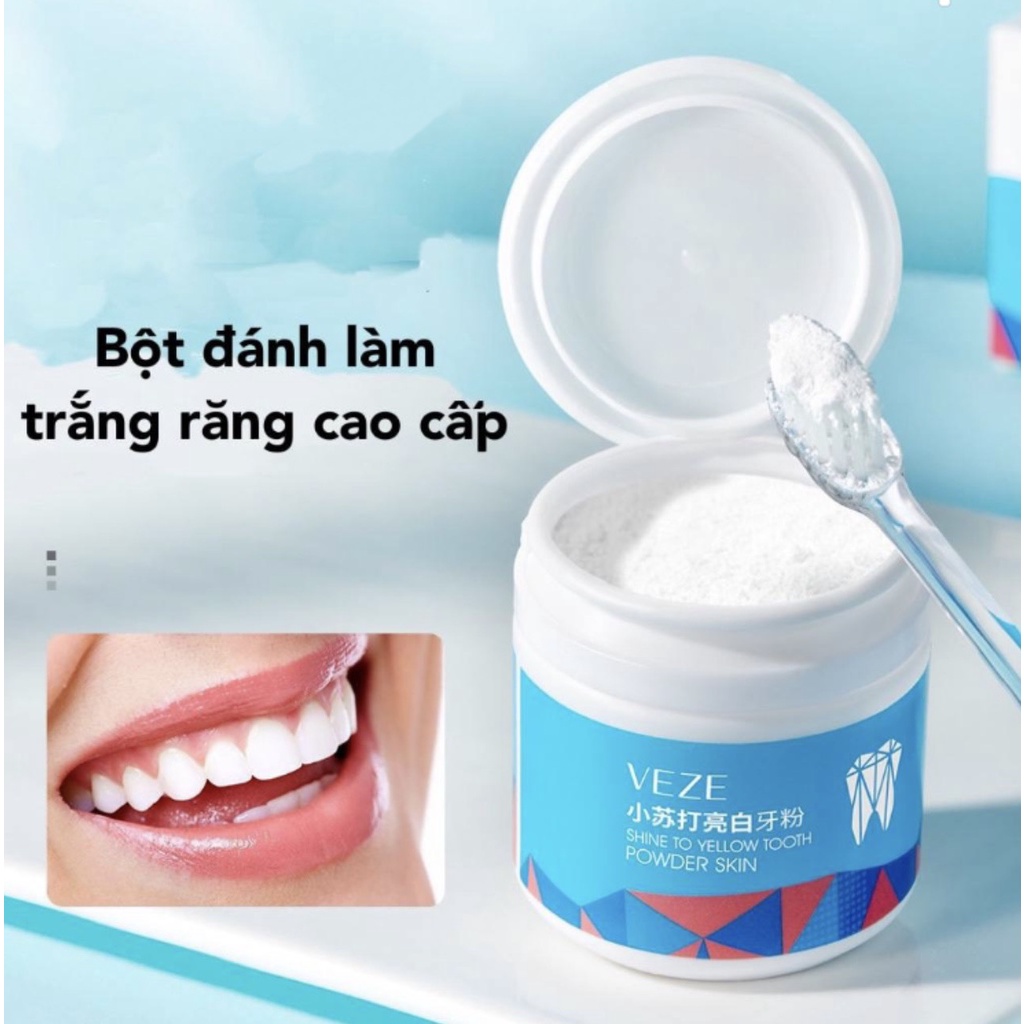 BỘT TẨY TRẮNG RĂNG VEZE ĐÁNH BAY MẢNG Ố VÀNG MANG LẠI LÀN DA TRẮNG SÁNG CÙNG HƠI THỞ THƠM MÁT SamBeauty