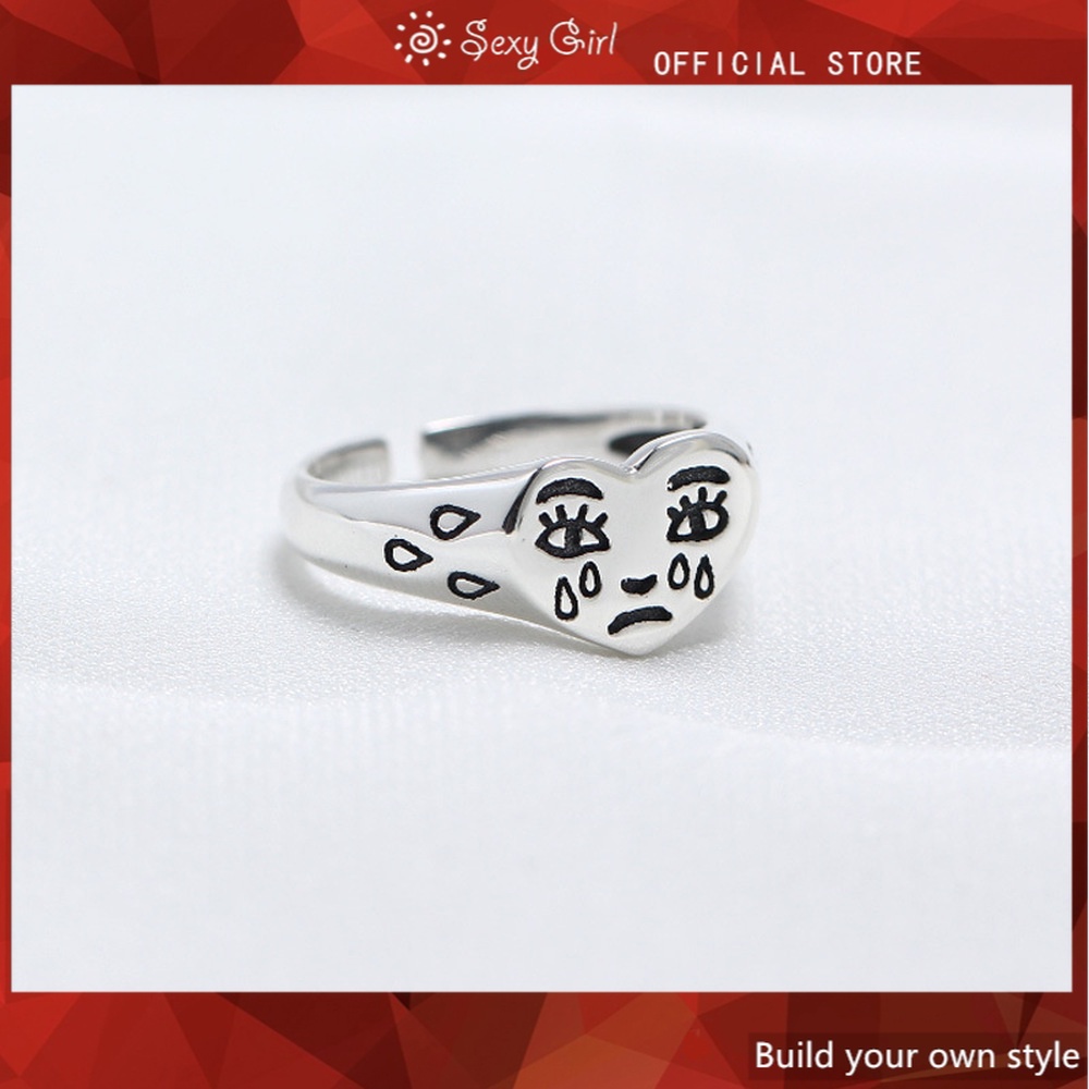 Mới Nhẫn Hở Có Thể Điều Chỉnh Hình Khuôn Mặt Biểu Cảm Gương Mặt Quyến Rũ Phong Cách Hip hop Punk Cổ Điển Dành Cho Nam Và Nữ