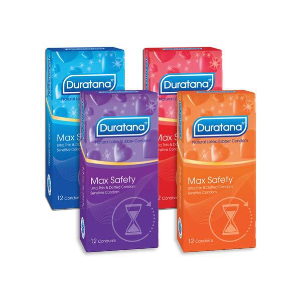 Bao Cao Su Duratana chính hãng Tanaphar có gân gai hương dâu tăng cảm xúc quan hệ - hộp 3 chiếc [HiBaby+ Store]