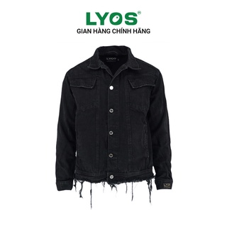 Áo Khoác Jean LYOS Black Whiskering Denim Jacket D08