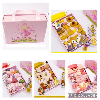 Hộp kẹp tóc 24 chi tiết kèm túi xách style Hàn cho bé gái