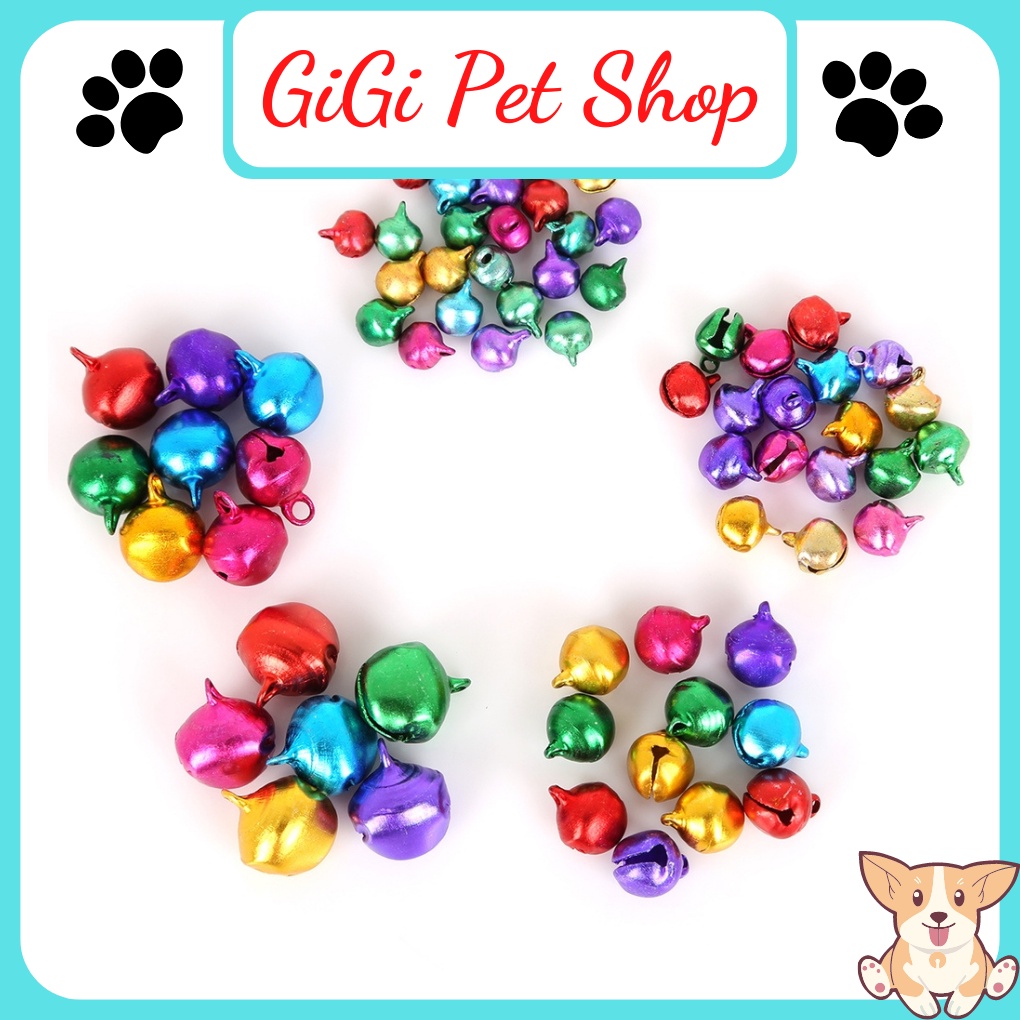 Chuông lục lạc trang trí đeo cổ dành cho thú cưng chó mèo kích thước 14mm giao màu ngẫu nhiên - GiGi Pet Shop
