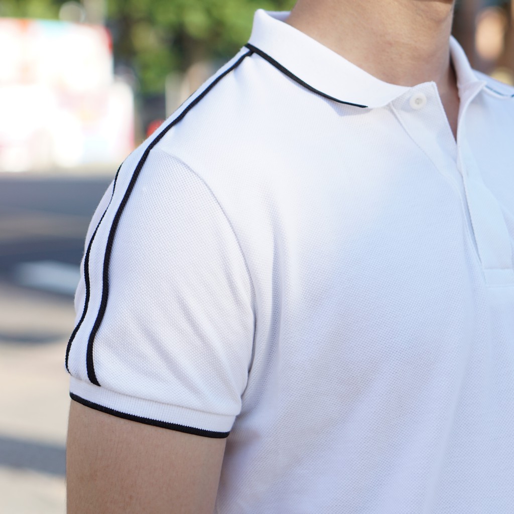 Áo thun Polo nam Cotton 240gsm phiên bản ComfortMax 1.0 phối vai đen dày dặn lịch sự thoải mái tối đa PL154 - MANWAY | BigBuy360 - bigbuy360.vn