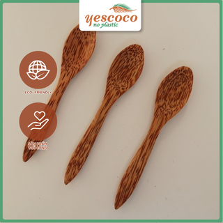 Muỗng cafe kem gỗ mộc và chất | yescoco xưởng sx