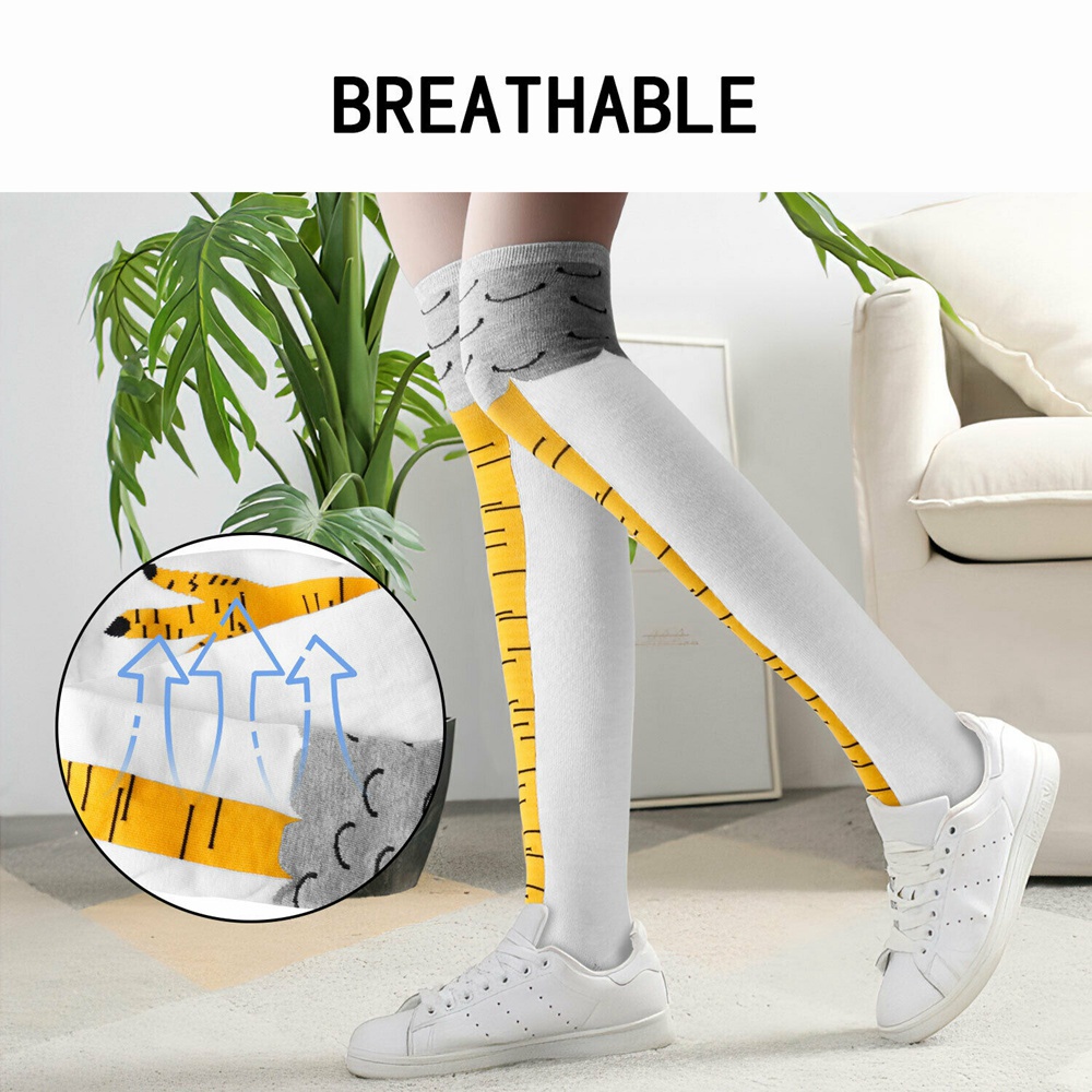 Tất cổ cao qua gối in hình chân gà 3D vui nhộn dành cho nữ mang vào mùa đông