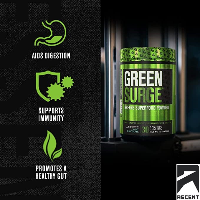 Bổ sung thực phẩm xanh GREEN SURGE Superfood thương hiệu "JACKED Factory" : Made in USA