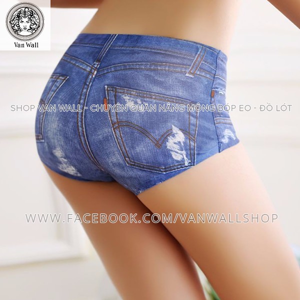 Quần lót giả jean 3D chất su không đường may cao cấp mềm mịn- Hot trend 2018 - có video quay thật