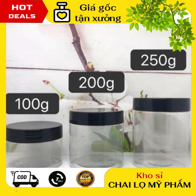 Hủ Đựng Kem ❤ GIÁ TẬN GỐC ❤ Hủ Nhựa Pet 200g,250g đựng mỹ phẩm, thực phẩm, đồ khô, ngũ cốc