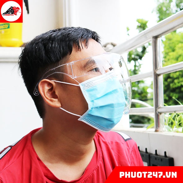 Kính bảo hộ Face Shield Asia MEDIC phòng chống dịch,giọt bắn, chống mưa bụi khi đi xe máy