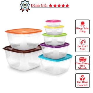 Hộp nhựa đựng thức ăn - Bộ Hộp bảo quản đựng thức ăn 7 món kích cỡ khác nhau, an toàn khi sử dụng 7899