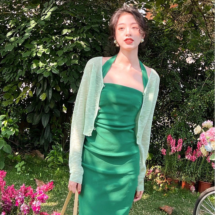 Đầm Hai Dây Ôm Dáng Phong Cách Pháp Thời Trang Cho Nữ