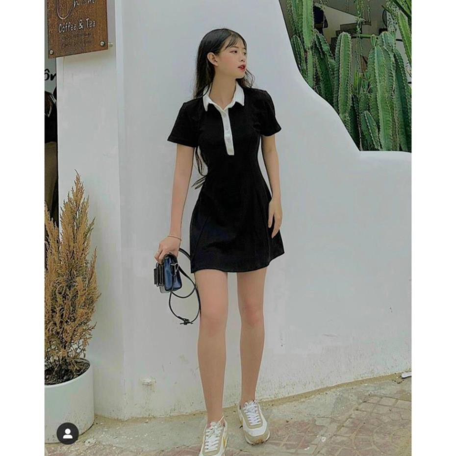 MUST HAVE. 💃 Đầm Polo Nữ Đen Dáng Ôm. LIP.STORE. Váy Nữ Ngắn Body Ngắn Siêu Hách Dáng | BigBuy360 - bigbuy360.vn