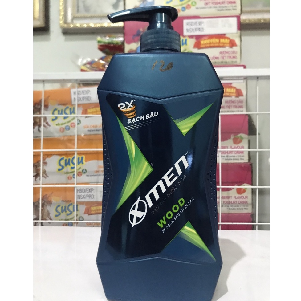 Dầu Gội Nước Hoa Xmen Wood Xanh 650g Vòi Nắp Bật *siêu sale cực tốt giá rẻ vô địch*