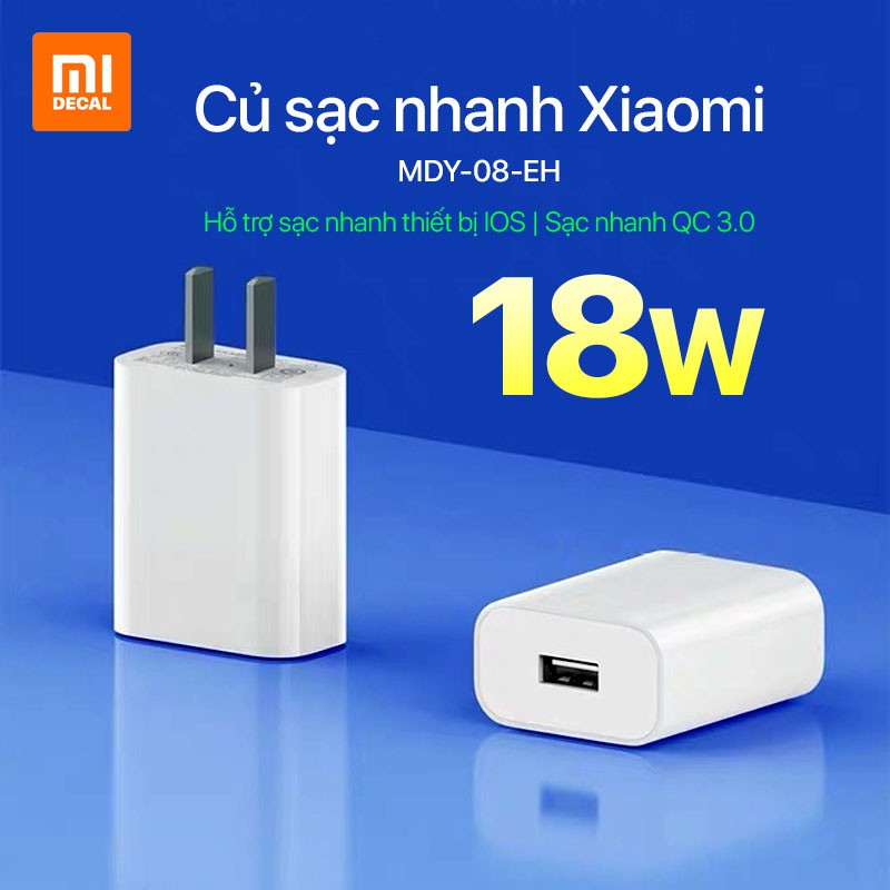 Củ sạc nhanh Xiaomi 18W Quick Charge 3.0 - MDY-08-EH - Chính hãng ...