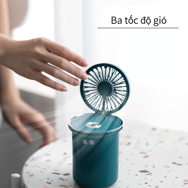 Quạt tạo ẩm 5V 5W 2 trong 1 Máy để bàn Sạc USB 35ML Đầu ra sương mù 280ml đa chức năng cho văn phòng màu xanh lá Boron069
