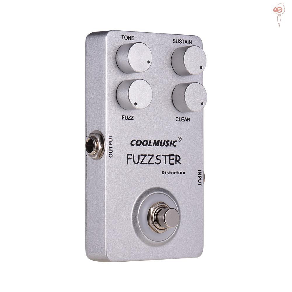 X&S COOLMUSIC C-FC1 Fuzzster Distortion Guitar Effect Pedal Bass Fuzz Pedal for Electric Guitars Alluminum Alloy Shell Silver