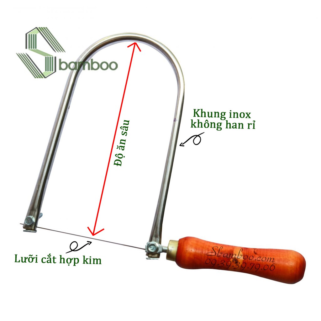 Cưa Lọng Cầm Tay Khung INOX, Cưa Lọng Chỉ Chuyên Dụng Lọng Chữ, Hoa Văn SBAMBOO