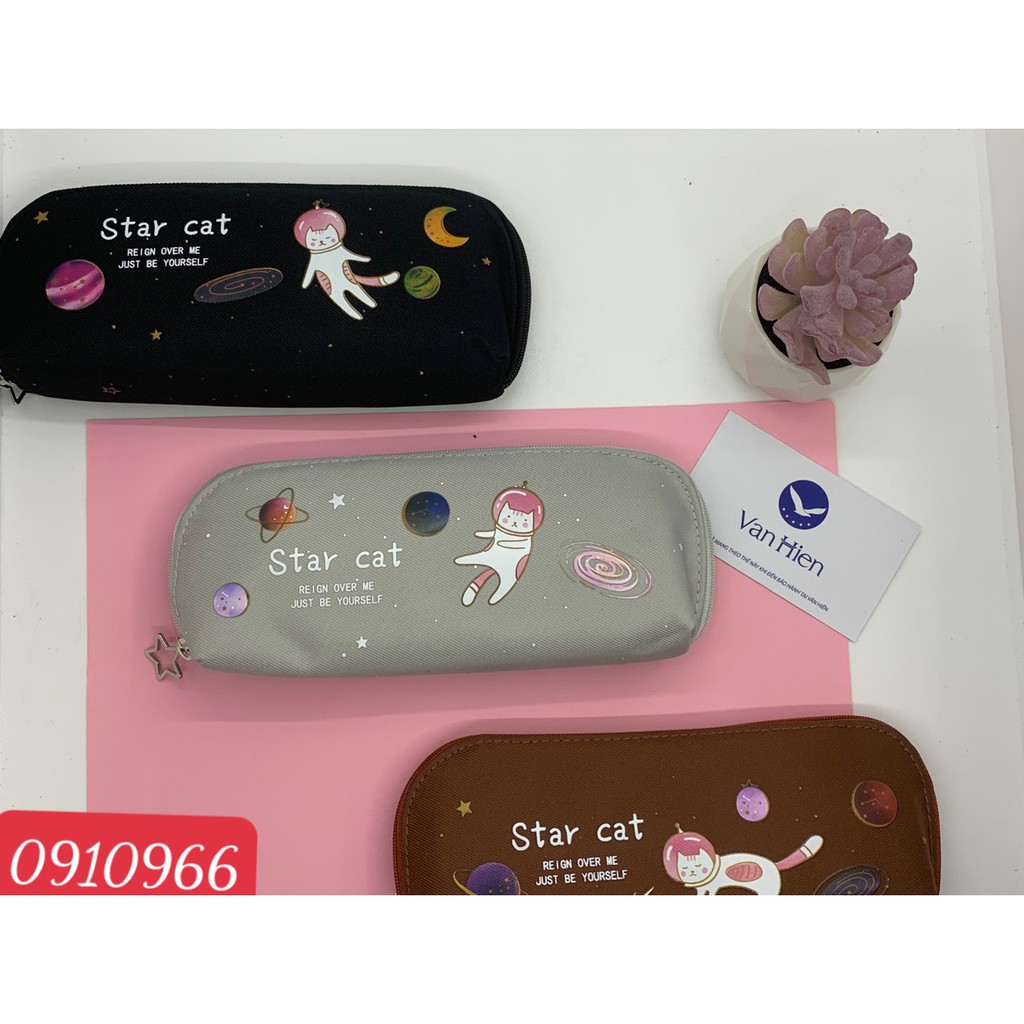 Hộp bút vải Star cat hình hoạt hình dễ thương