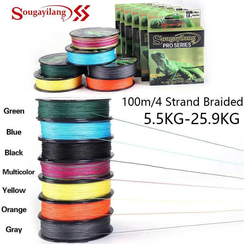 Cuộn dây câu cá bện 4 sợi PE Sougayilang 12.2-57.1LB 100M