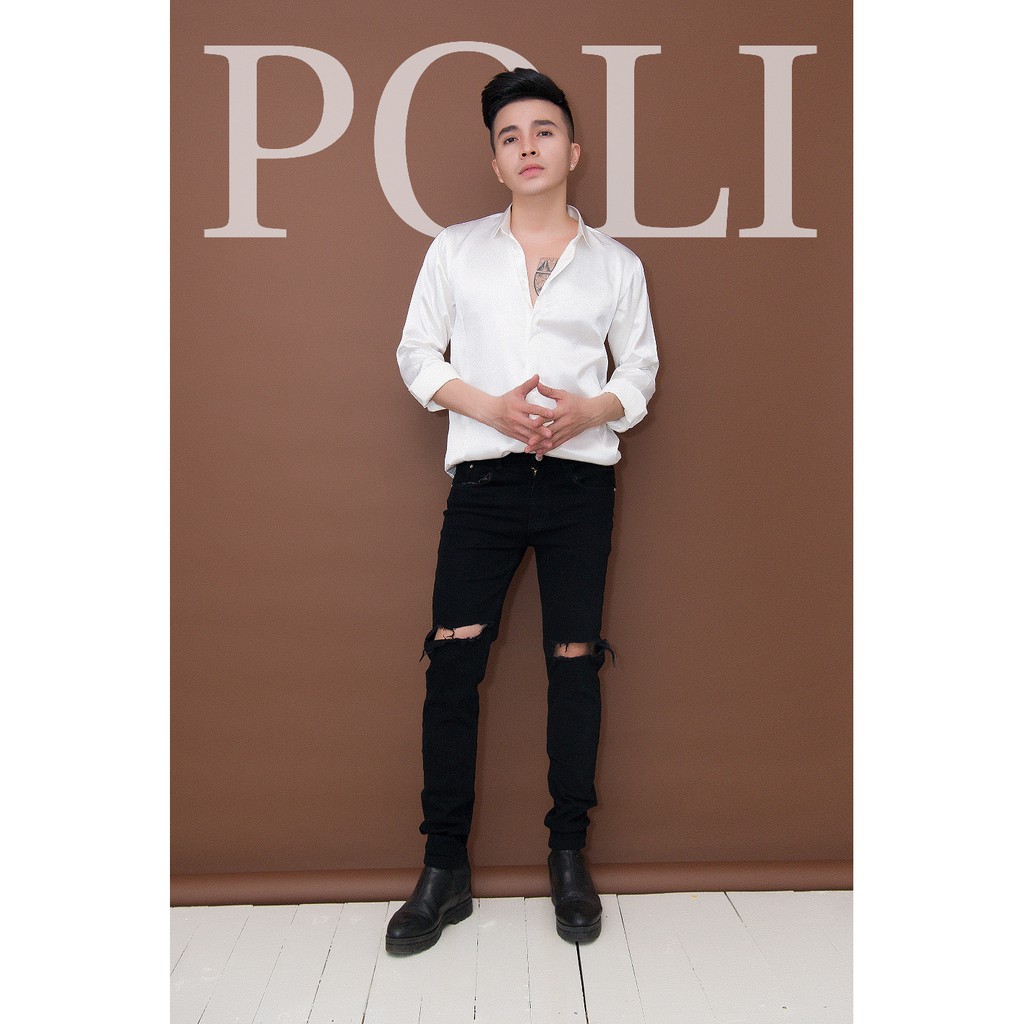 Áo sơ mi lụa bóng POLI | BigBuy360 - bigbuy360.vn