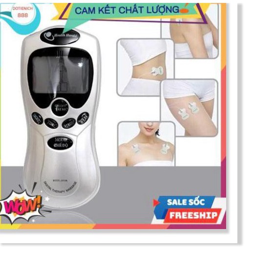 Máy massage xung điện ❤️FREESHIP❤️ 4 miếng dán vật lý trị liệu mát xa châm cứu bấm huyệt cầm tay lưng cổ vai gáy