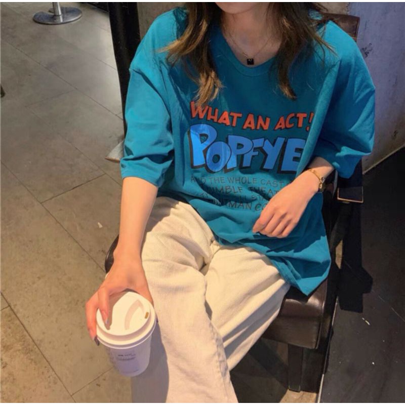 Áo phông tay lỡ nam nữ unisex form rộng Popy ulzang vải cotton dày mịn giá rẻ mặc đơn đôi nhóm