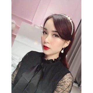 Bờm cài tóc hạt ngọc trắng lấp lánh