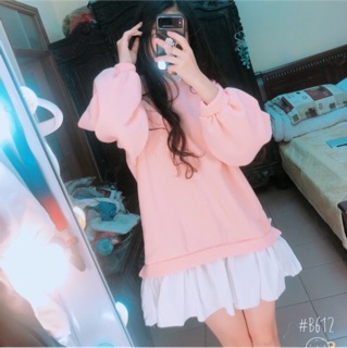Áo pha váy nỉ bông