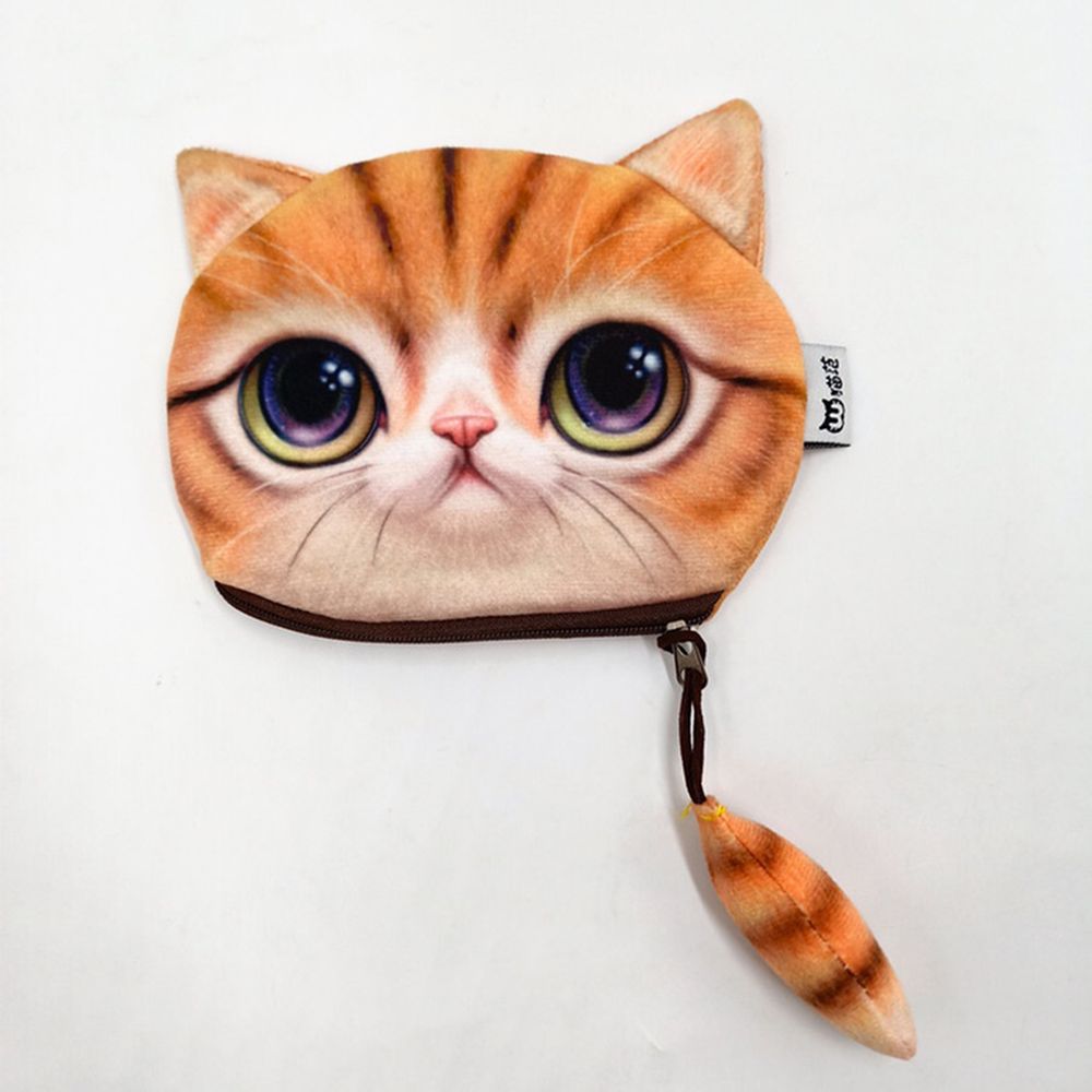 Ví đựng tiền xu mini có dây kéo hình mặt con mèo hoạt hình dễ thương cho nữ (nhiều màu)