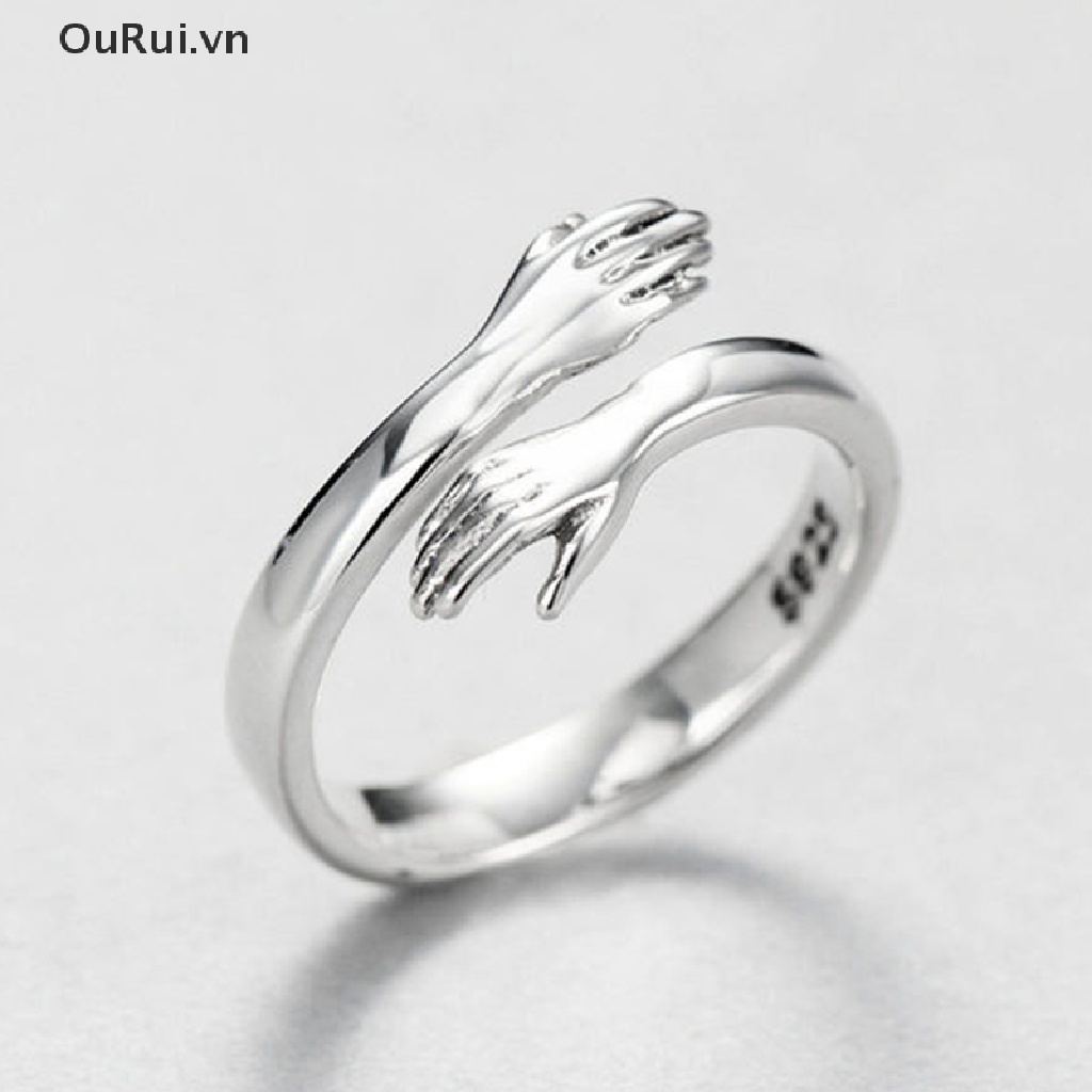 Nhẫn đeo tay khắc chữ love hug kiểu dáng thời trang cho nữ