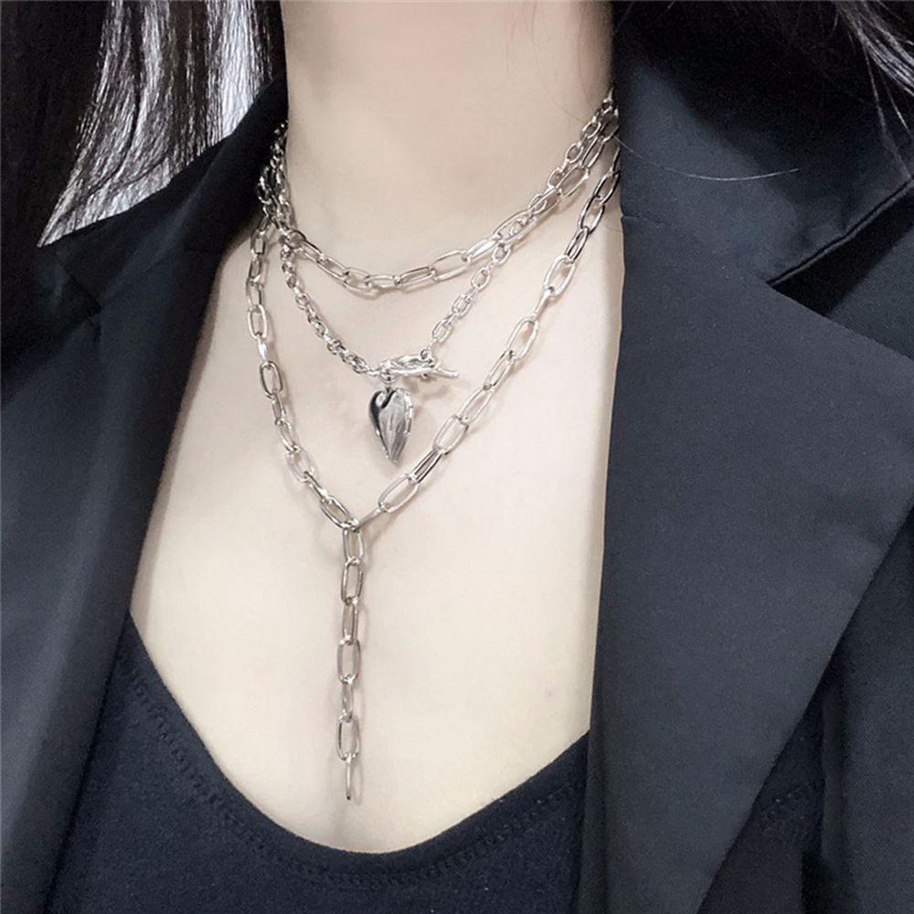 Vòng cổ Ba Lớp Chữ Y VANES1 Love Phong Cách Harajuku Dành Cho Nam