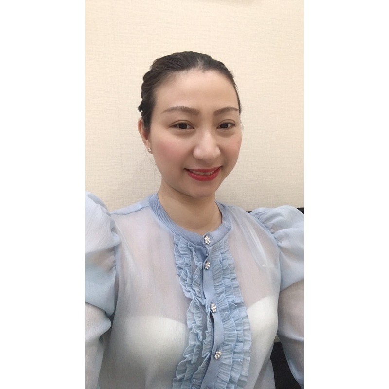 Áo zara len  phối tay voan  auth sz M