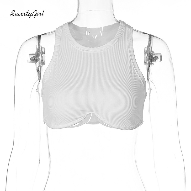 Áo Croptop Sát Nách Cổ Tròn Màu Trơn Thời Trang Mới 2022 Cho Nữ