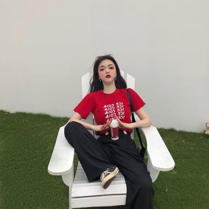 Quần dài ống rộng cạp cao
