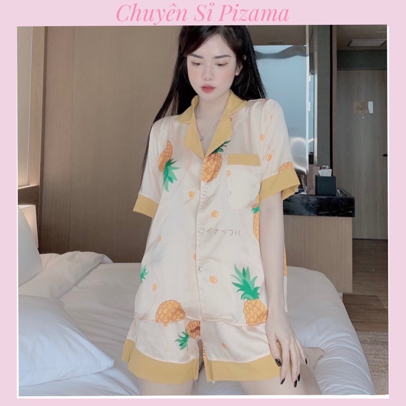 BỘ NGỦ - ĐỒ NGỦ pijama tay cộc đùi lụa mango cao cấp loại 1