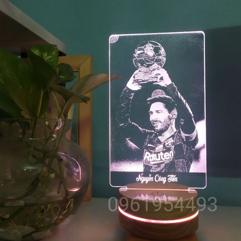 ĐÈN LED 3D ẢNH MESSI- MIỄN PHÍ KHẮC TÊN THEO YÊU CẦU