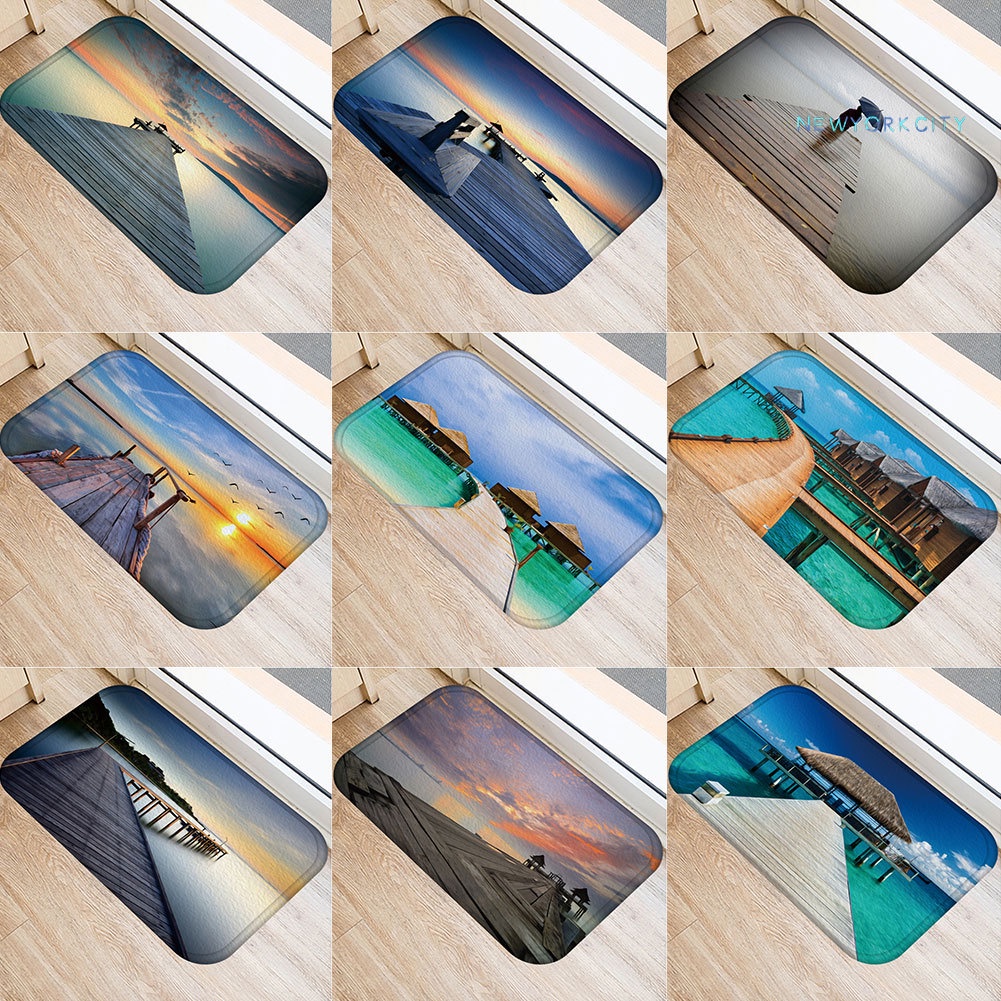 Thảm Chùi Chân Chống Trượt Họa Tiết Cây Cầu / Đại Dương Độc Đáo