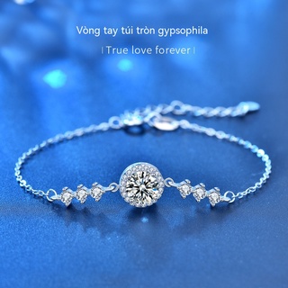 Kim Cương Nhân Tạo Moissanite (6.5mm) Vòng đeo tay bạc 925 Nữ 1 carat D màu có thể vượt qua bút kim cương thử nghiệm với giấy chứng nhận xác định